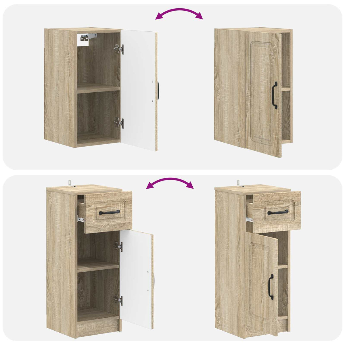 3-teiliges Badezimmer-Schranksystem UTRECHT Sonoma-Eiche