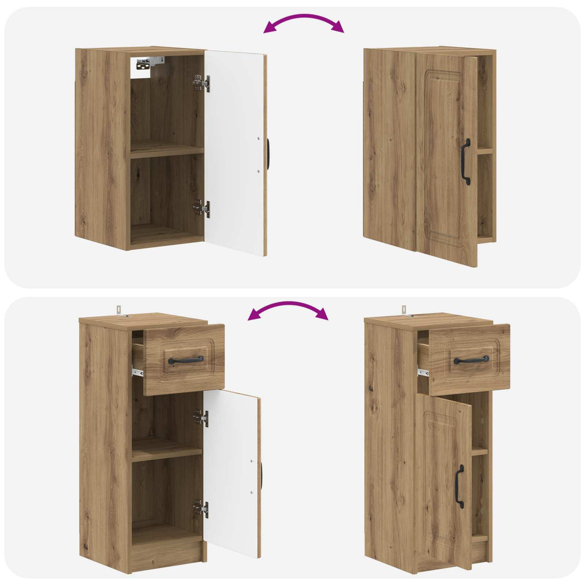 3-teiliges Badezimmer-Schranksystem UTRECHT Artisan-Eiche