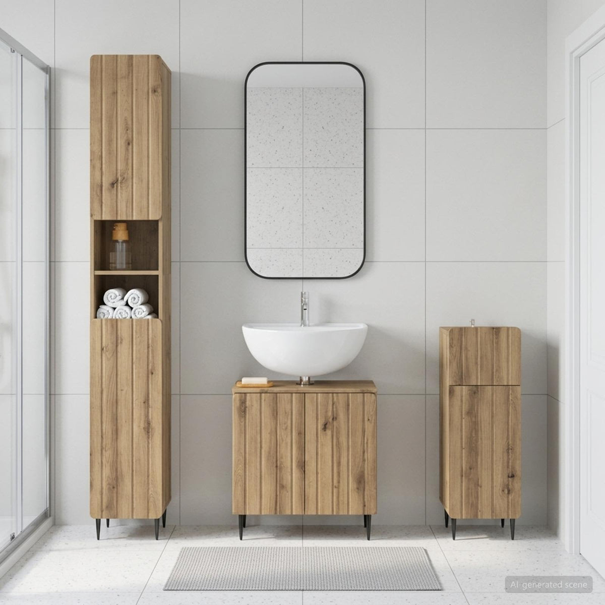 3-teiliges Badezimmer-Schranksystem ZWOLLE Artisan-Eiche