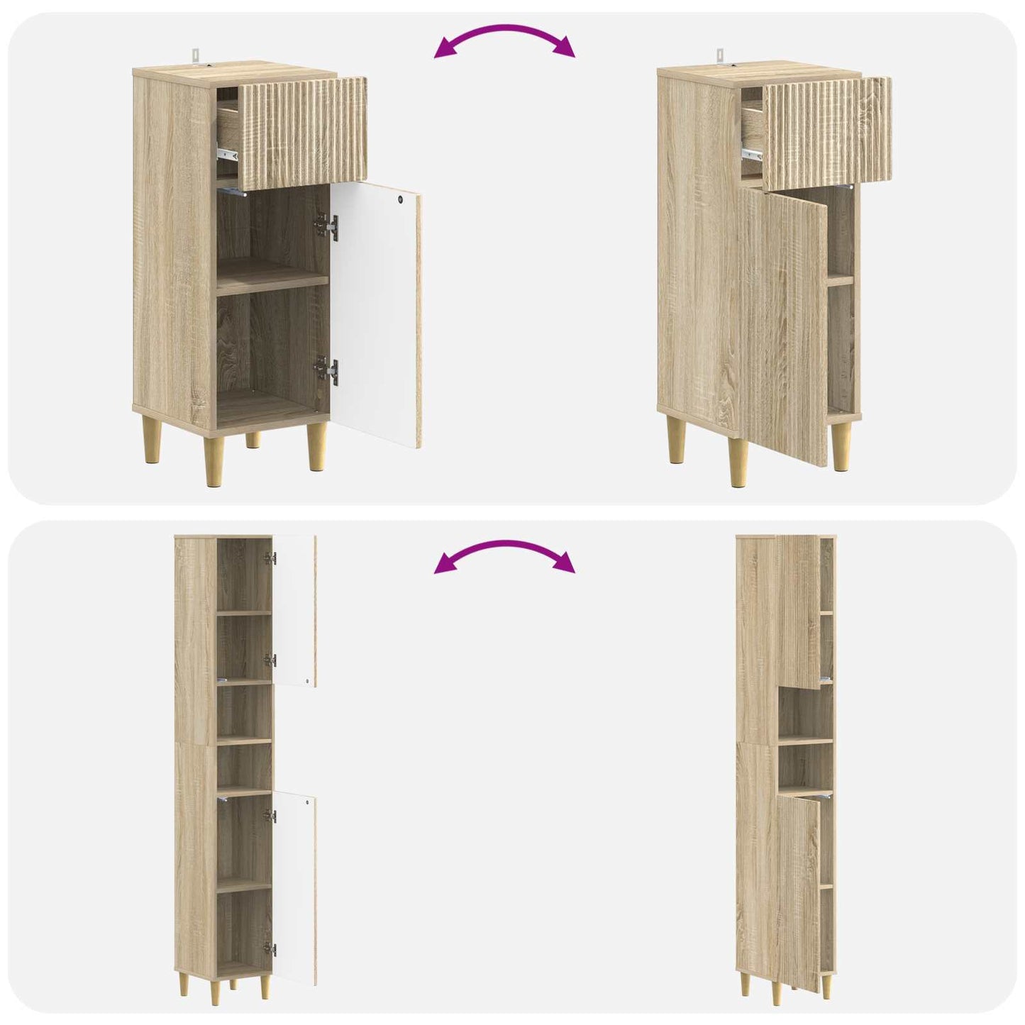 3-teiliges Badezimmer-Schranksystem ARNHEM Holzwerkstoff
