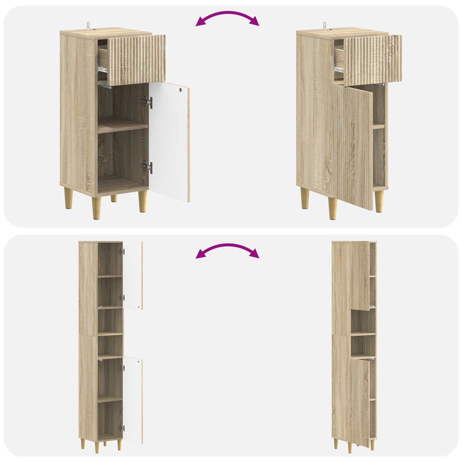 3-teiliges Badezimmer-Schranksystem ARNHEM Holzwerkstoff