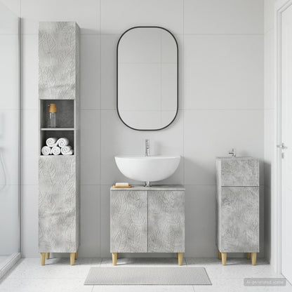 3-teiliges Badezimmer-Schranksystem DELFT Betongrau