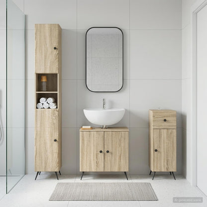 3-teiliges Badezimmer-Schranksystem BREDA Sonoma-Eiche