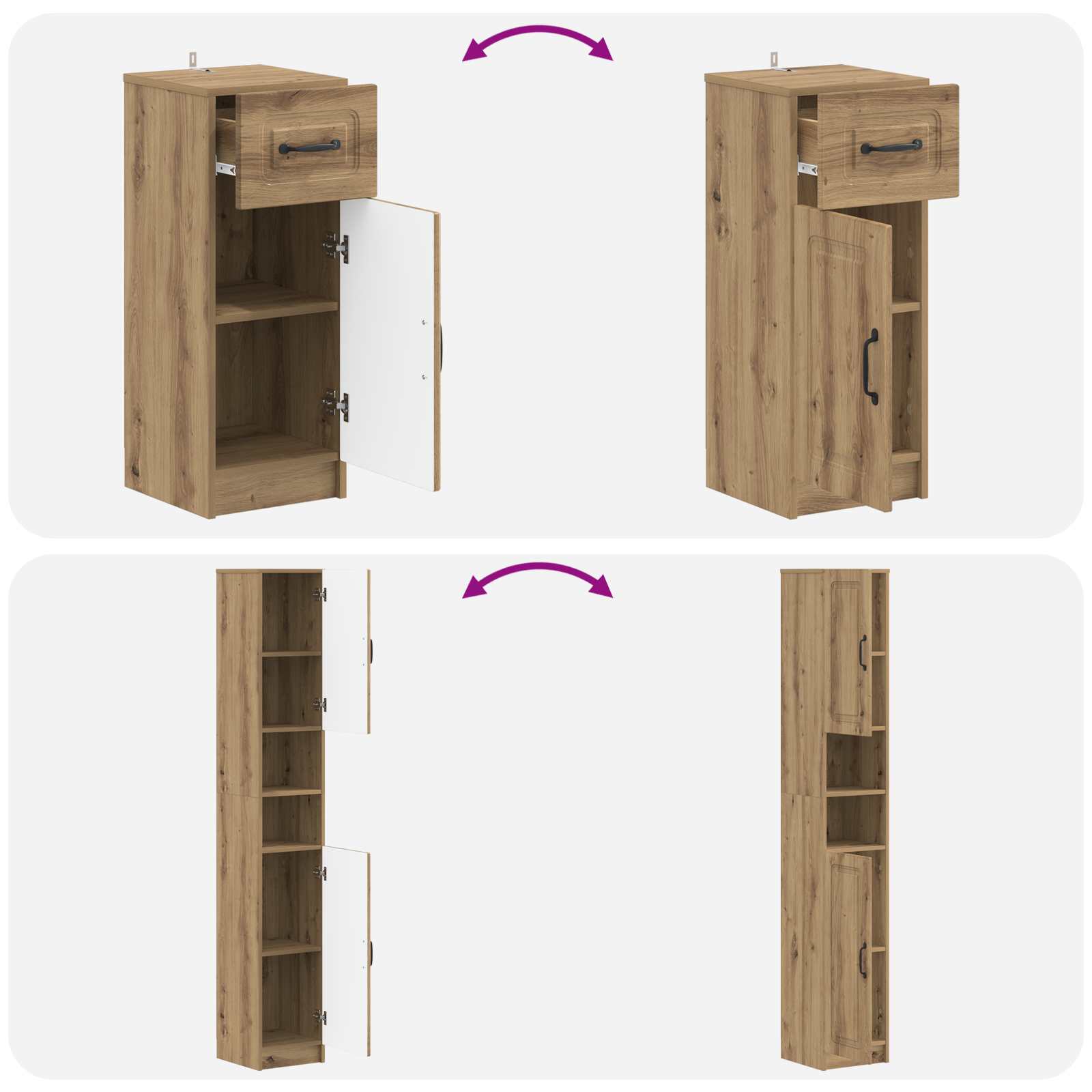 3-teiliges Badezimmer-Schranksystem UTRECHT Holzwerkstoff