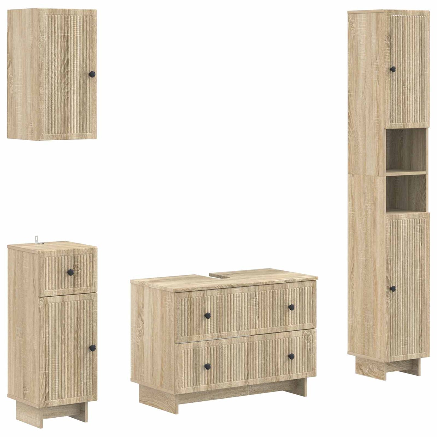 4-teiliges Badezimmer-Schrank-Set EDE Sonoma-Eiche