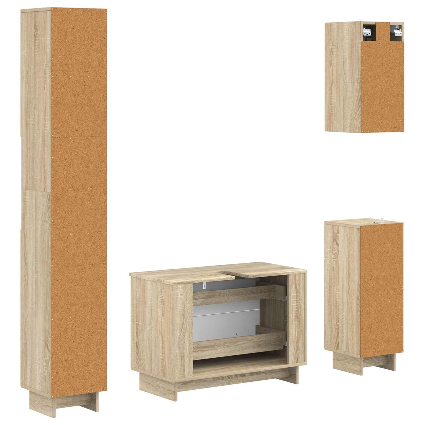 4-teiliges Badezimmer-Schrank-Set EDE Sonoma-Eiche