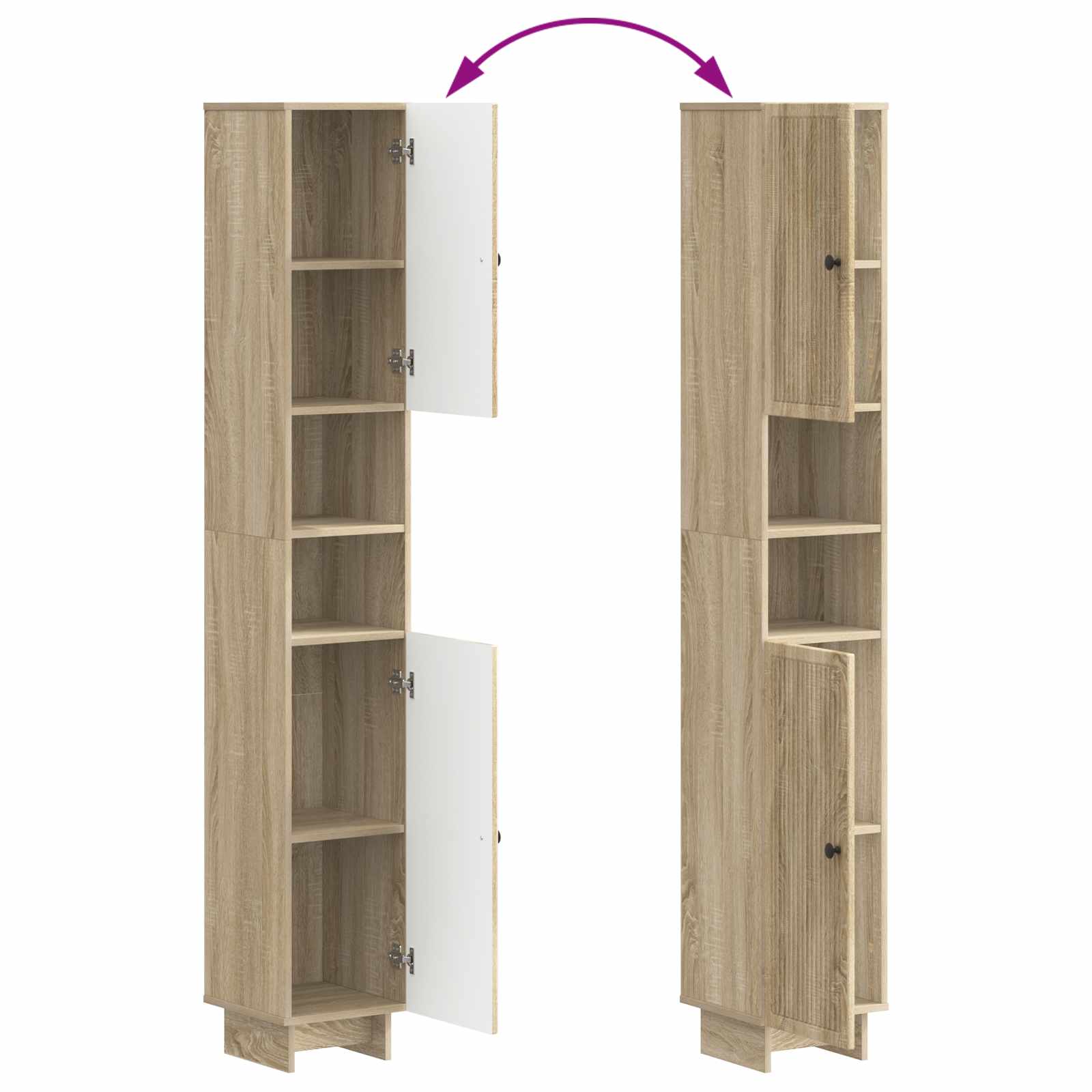 4-teiliges Badezimmer-Schrank-Set EDE Sonoma-Eiche