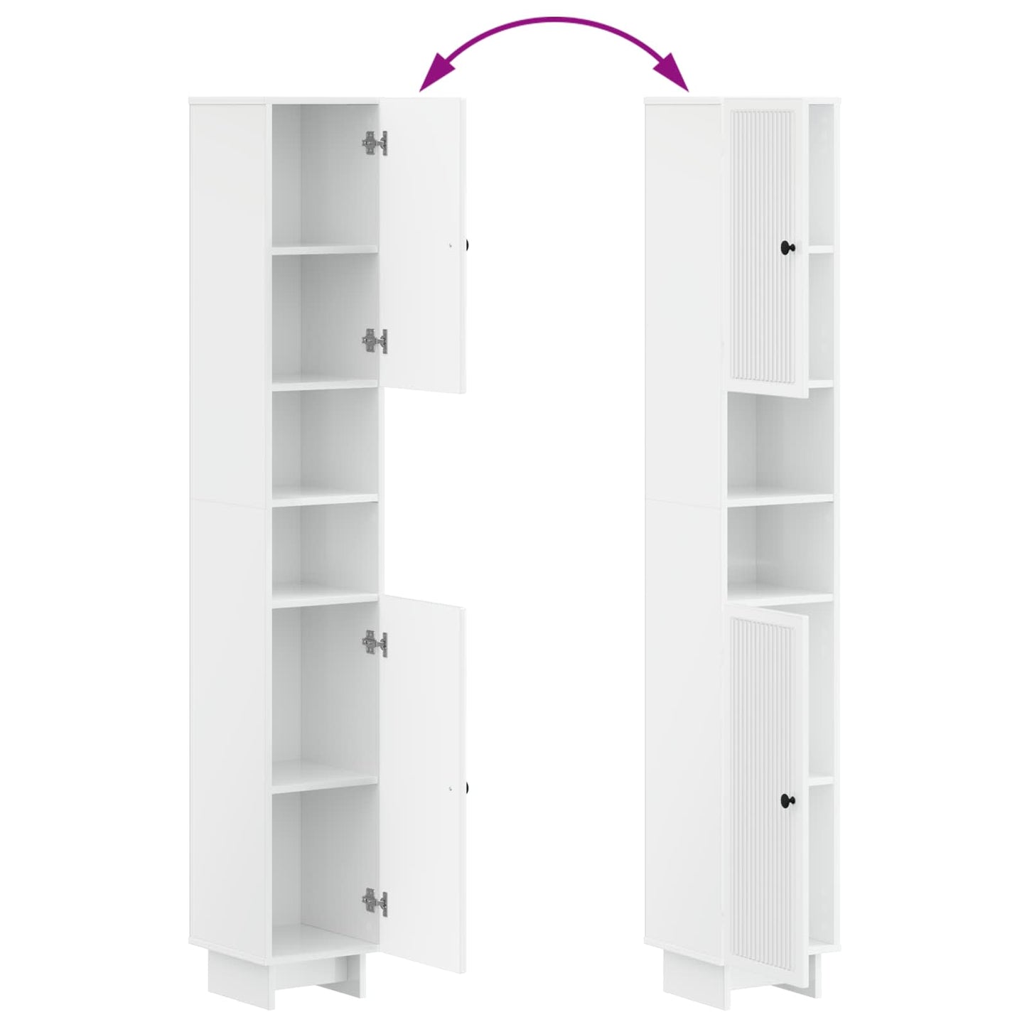 4-teiliges Badezimmer-Schrank-Set EDE Hochglanz Weiß