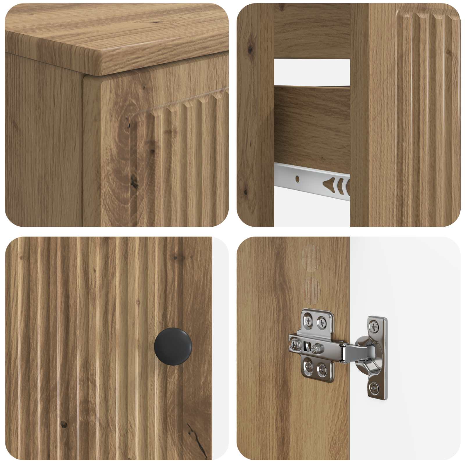 4-teiliges Badezimmer-Schrank-Set EDE Artisan-Eiche