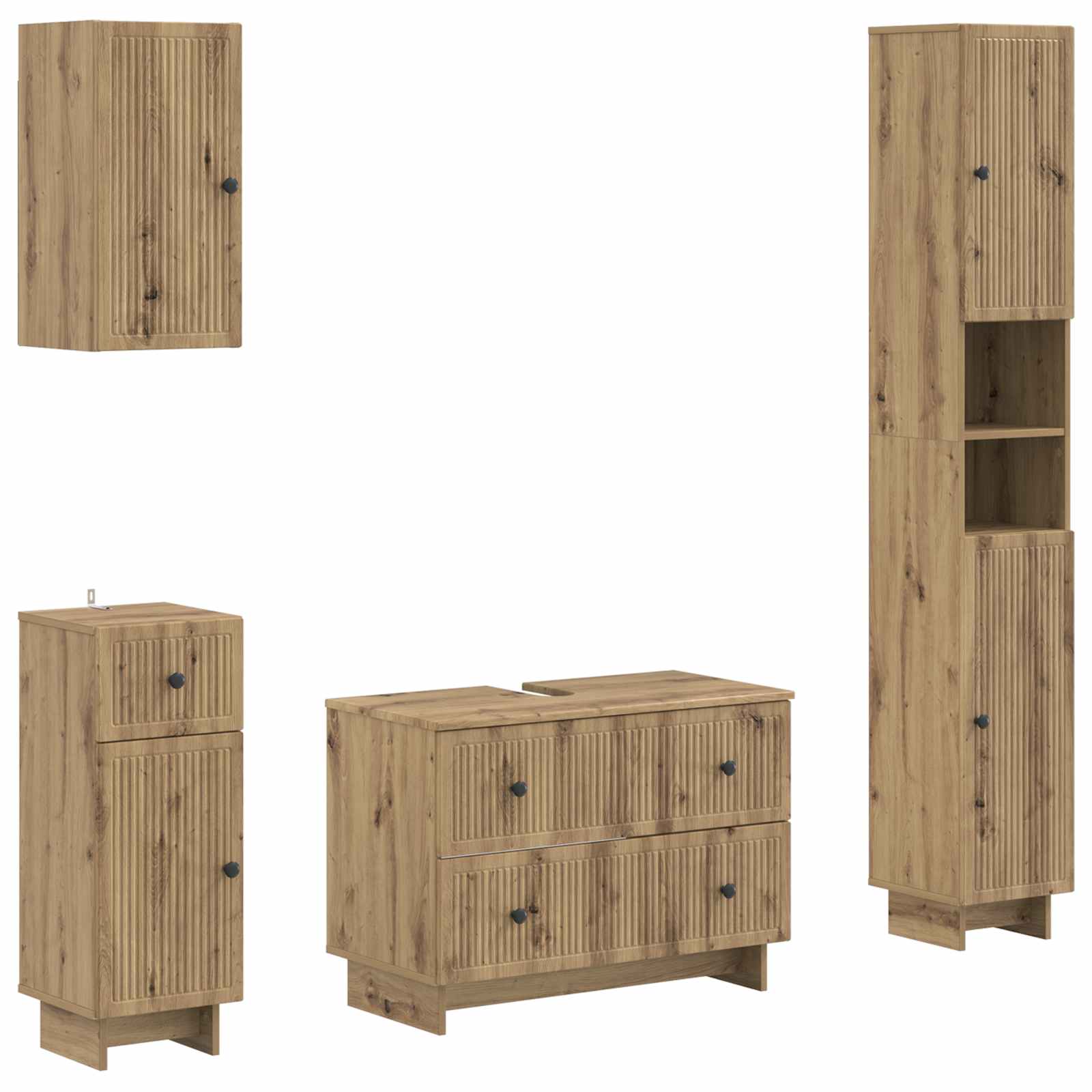 4-teiliges Badezimmer-Schrank-Set EDE Artisan-Eiche