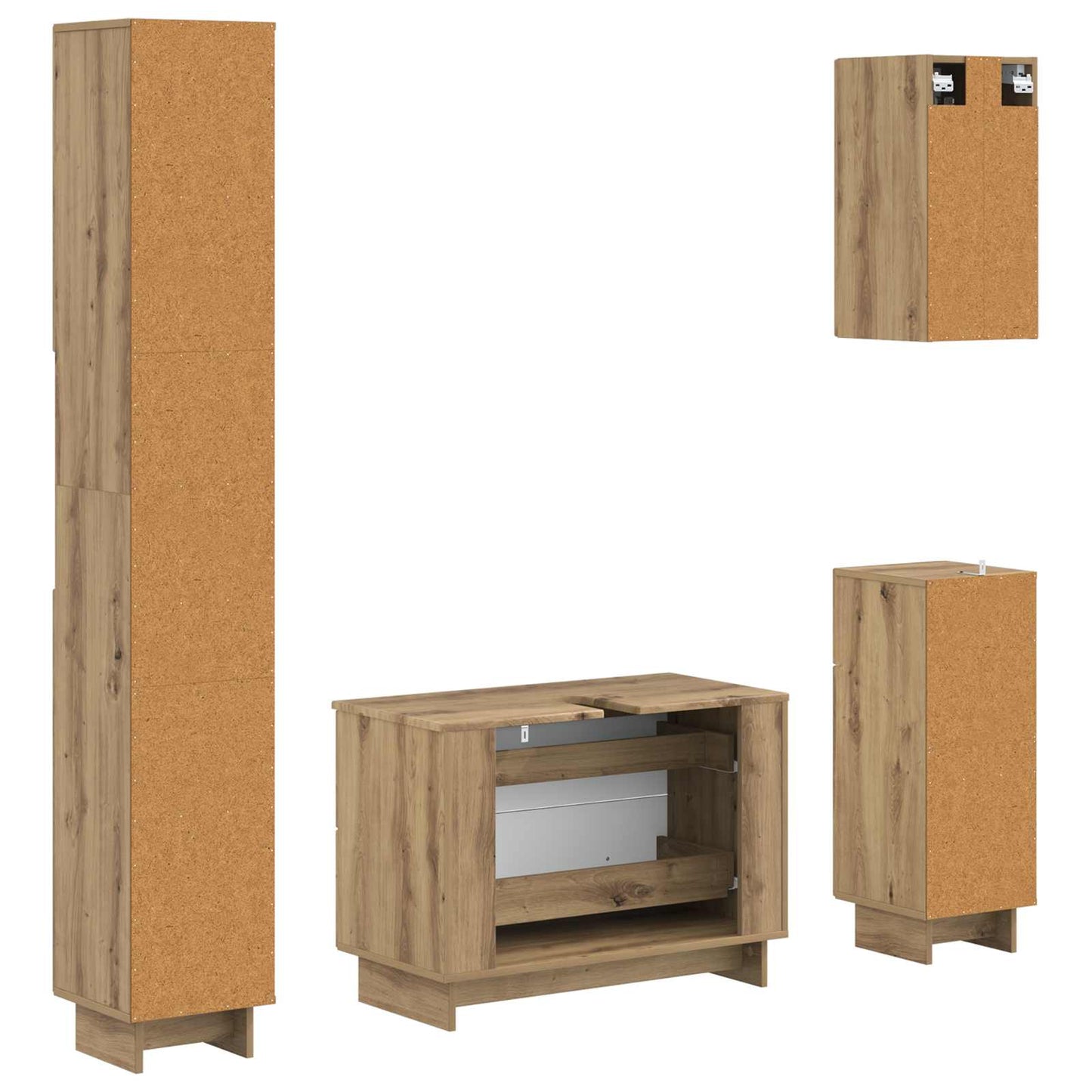 4-teiliges Badezimmer-Schrank-Set EDE Artisan-Eiche