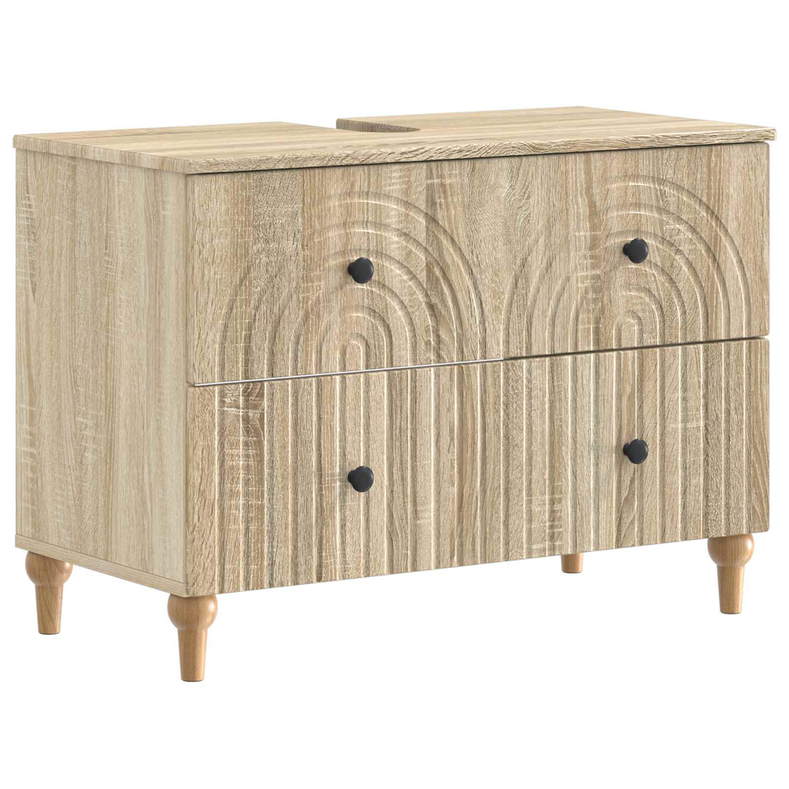 4-teiliges Badezimmer-Schrank-Set ALKMAAR Sonoma-Eiche