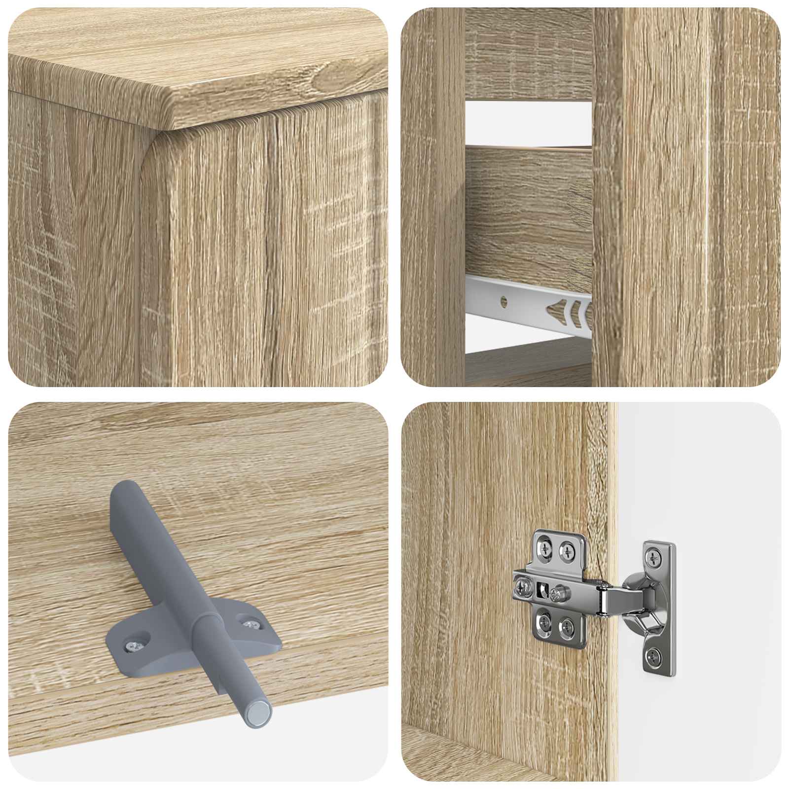 4-teiliges Badezimmer-Schrank-Set ZWOLLE Sonoma-Eiche