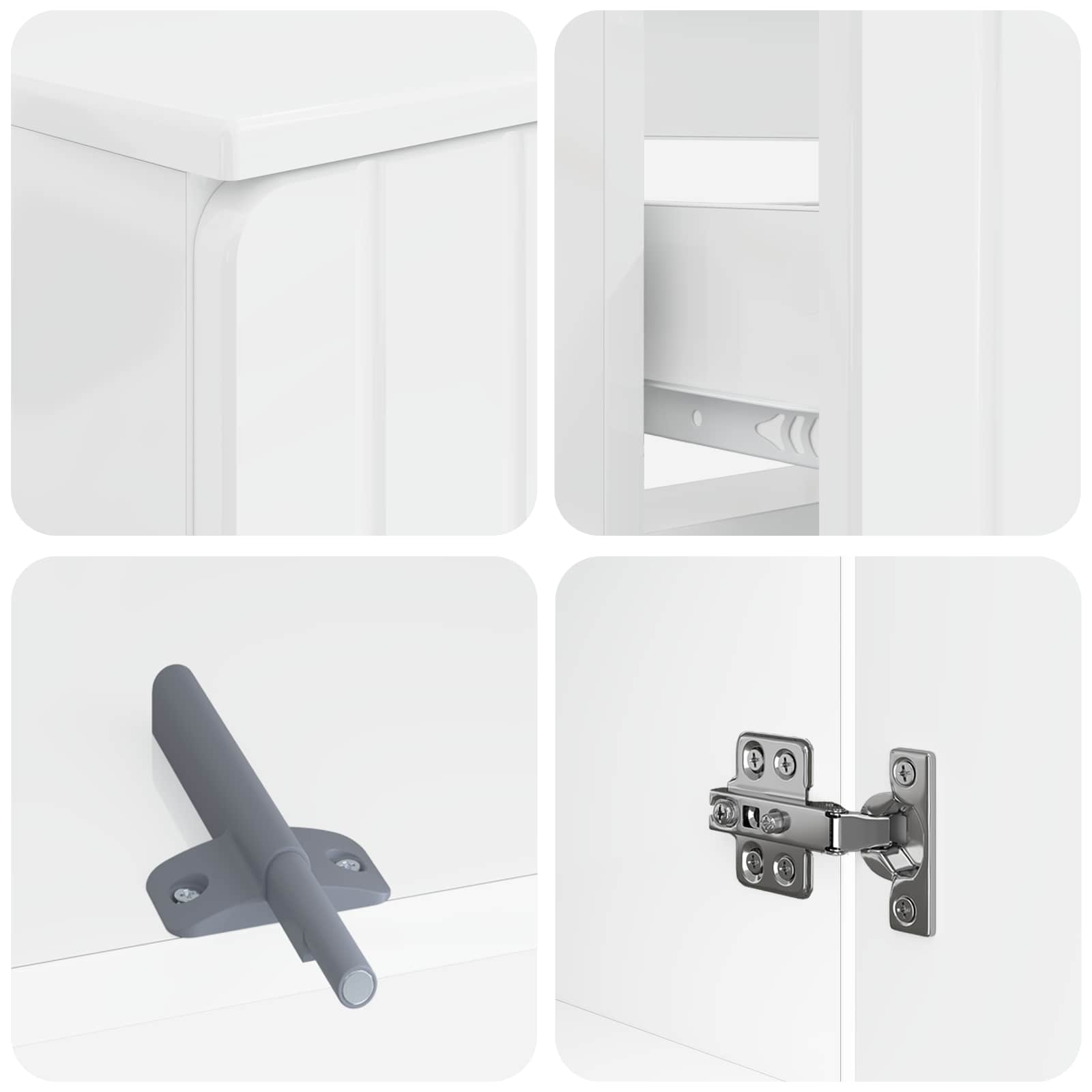 4-teiliges Badezimmer-Schrank-Set ZWOLLE Hochglanz Weiß