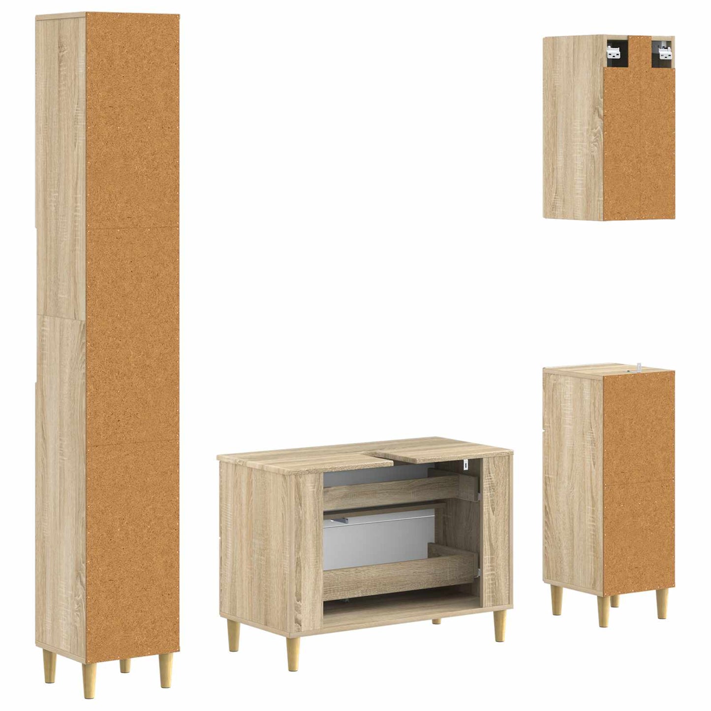 4-teiliges Badezimmer-Schrank-Set ARNHEM Sonoma-Eiche