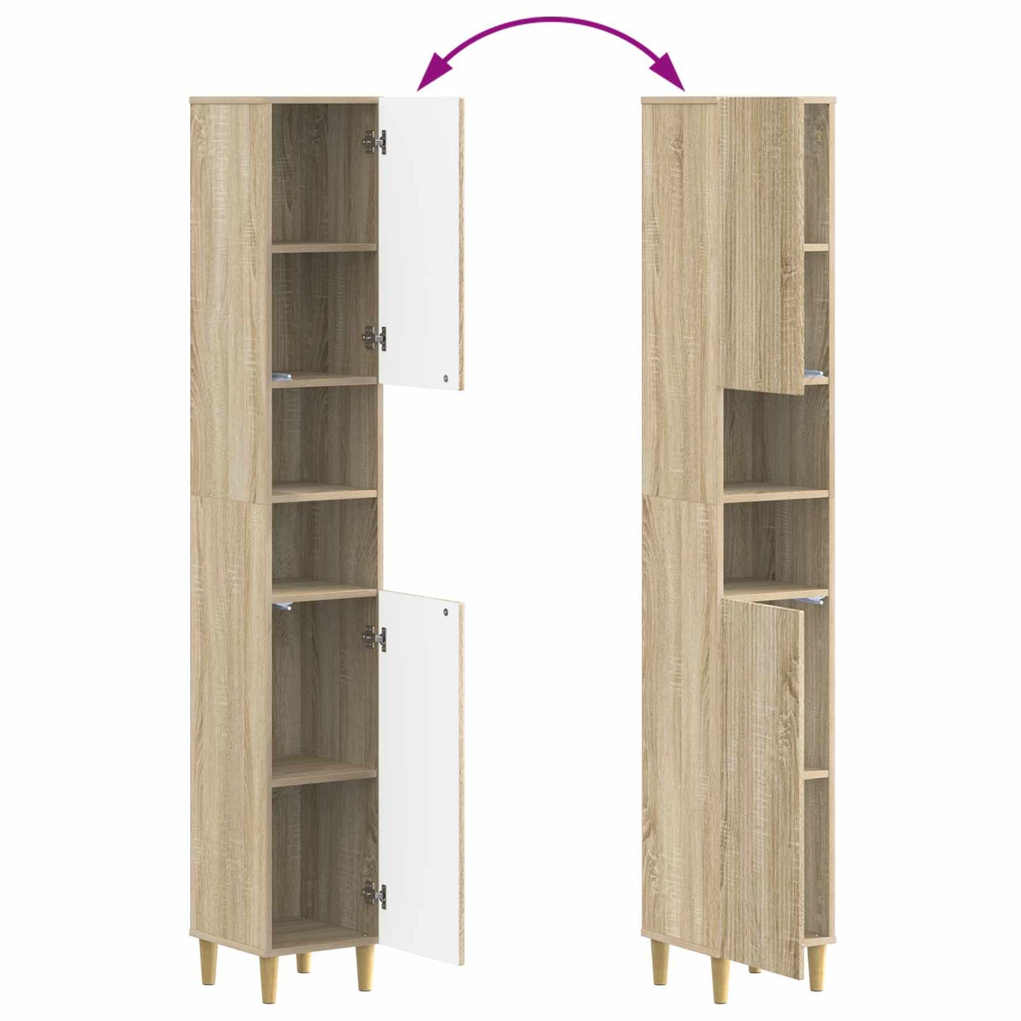 4-teiliges Badezimmer-Schrank-Set ARNHEM Sonoma-Eiche