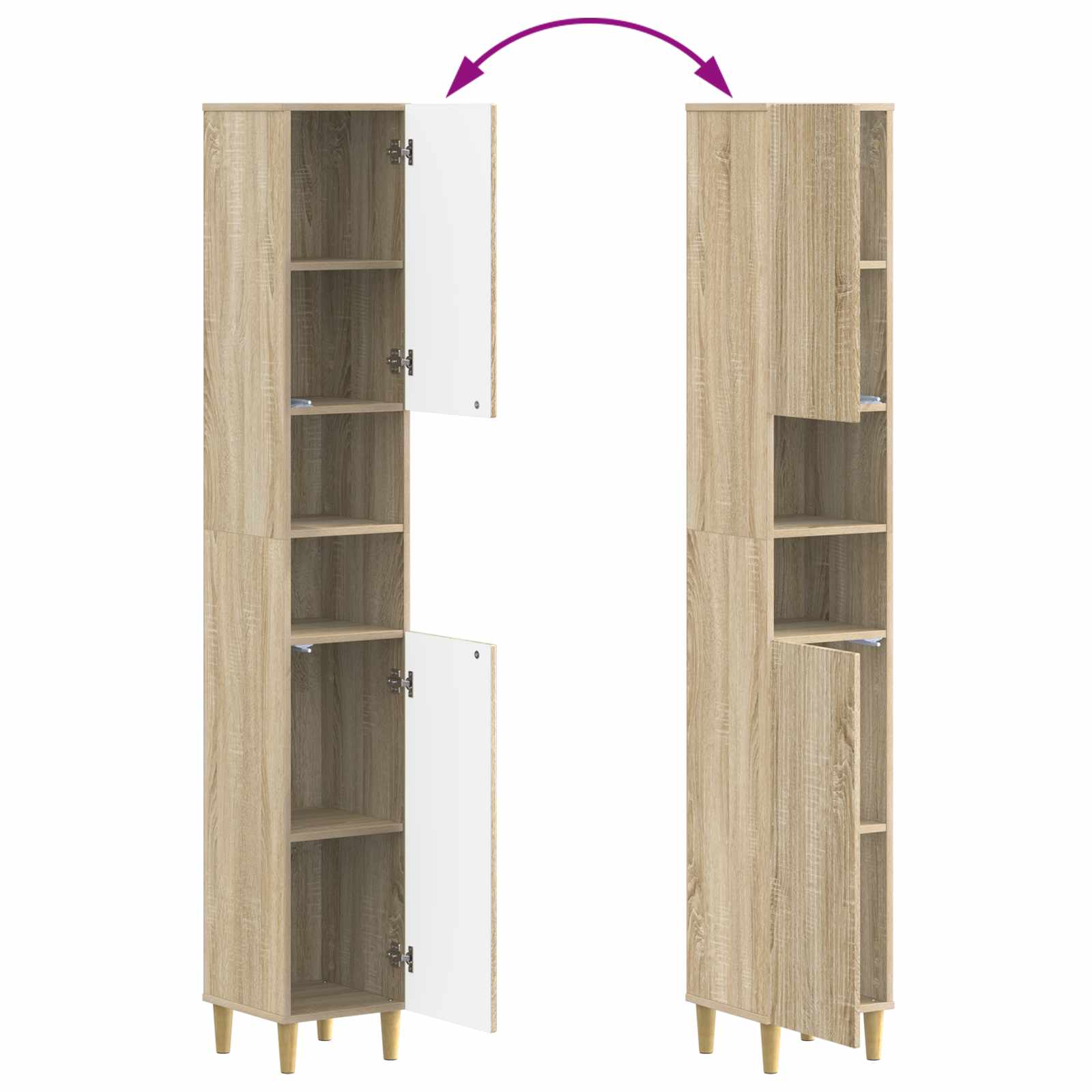 4-teiliges Badezimmer-Schrank-Set ARNHEM Sonoma-Eiche