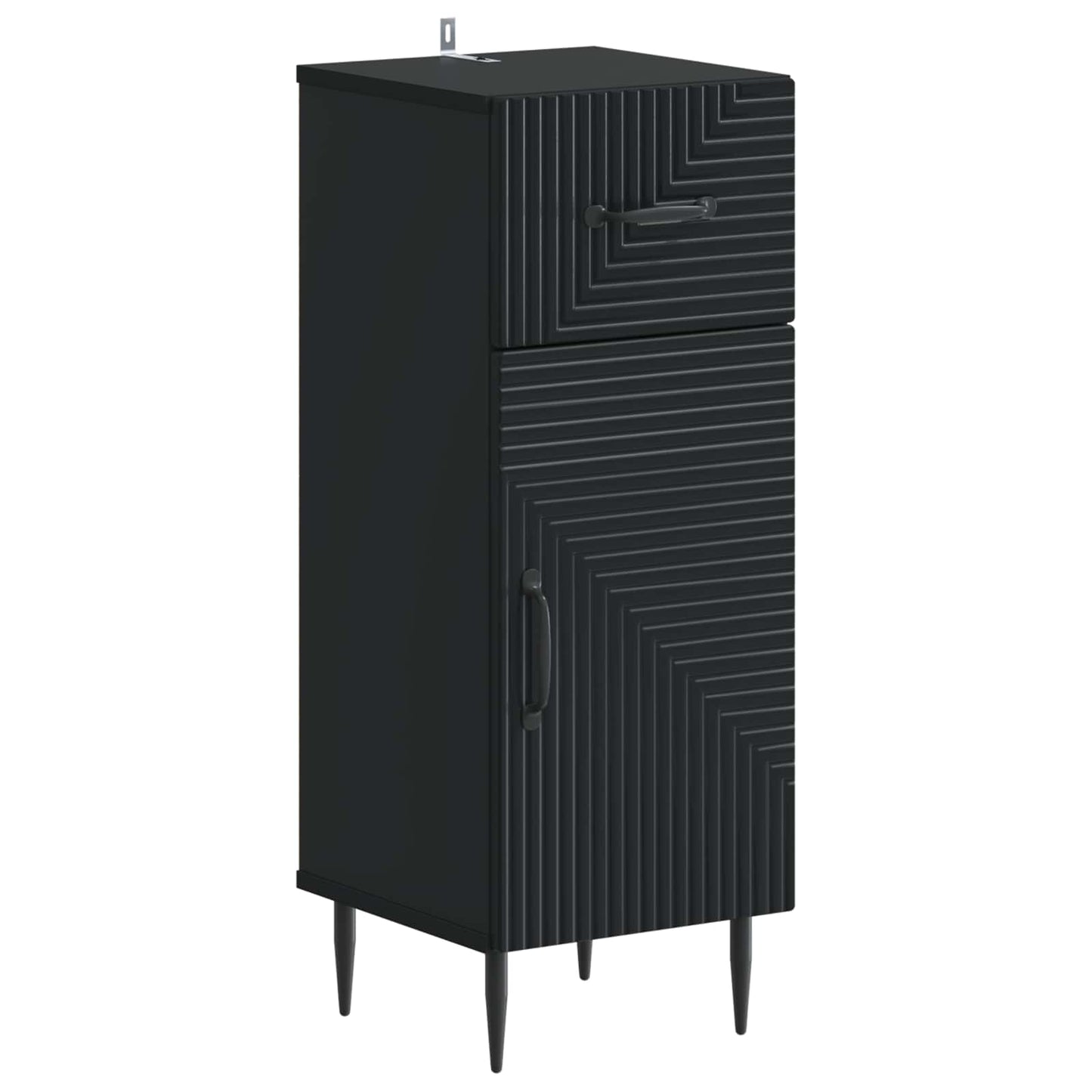 4-teiliges Badezimmer-Schrank-Set HAARLEM Schwarz Holzwerkstoff