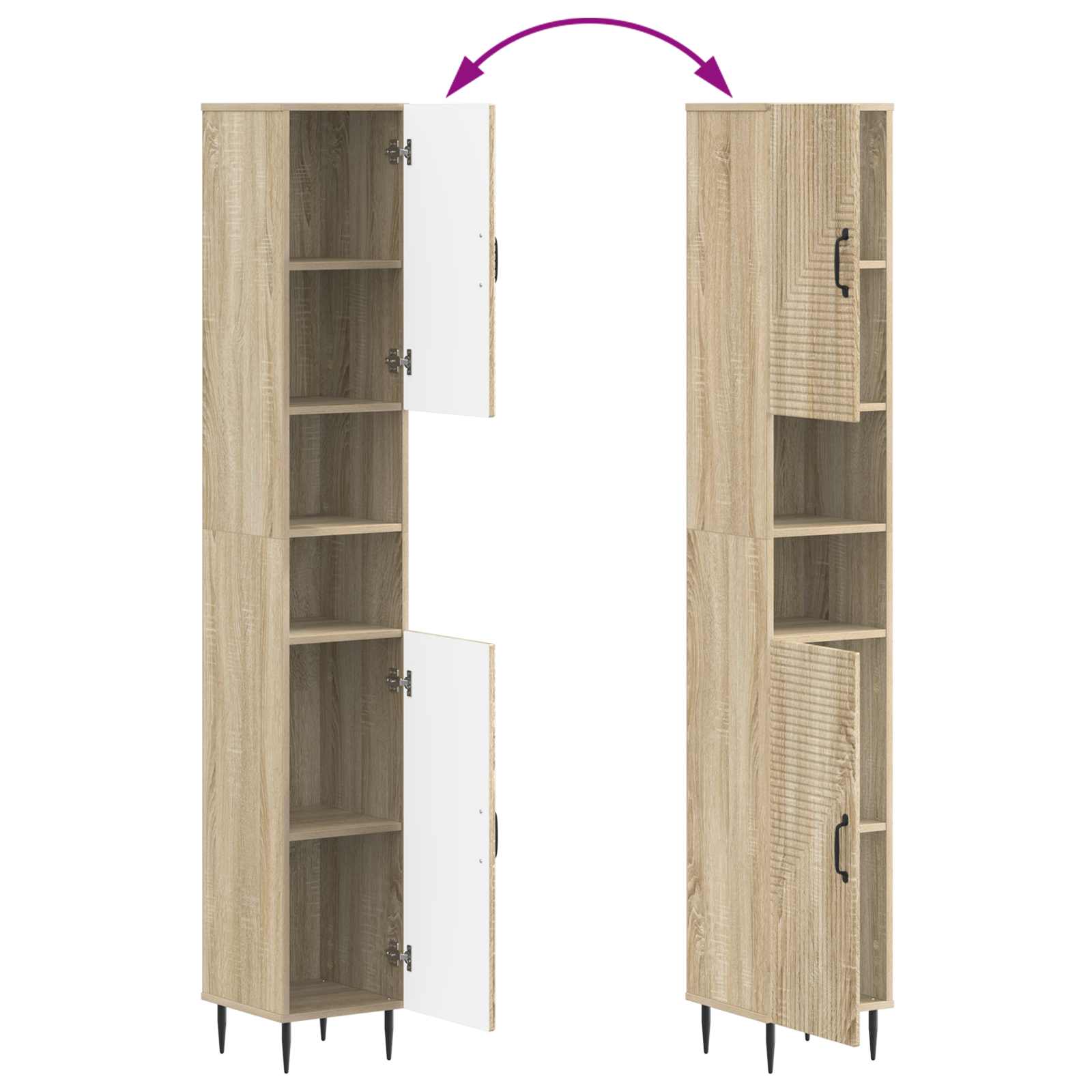 4-teiliges Badezimmer-Schrank-Set HAARLEM Sonoma-Eiche