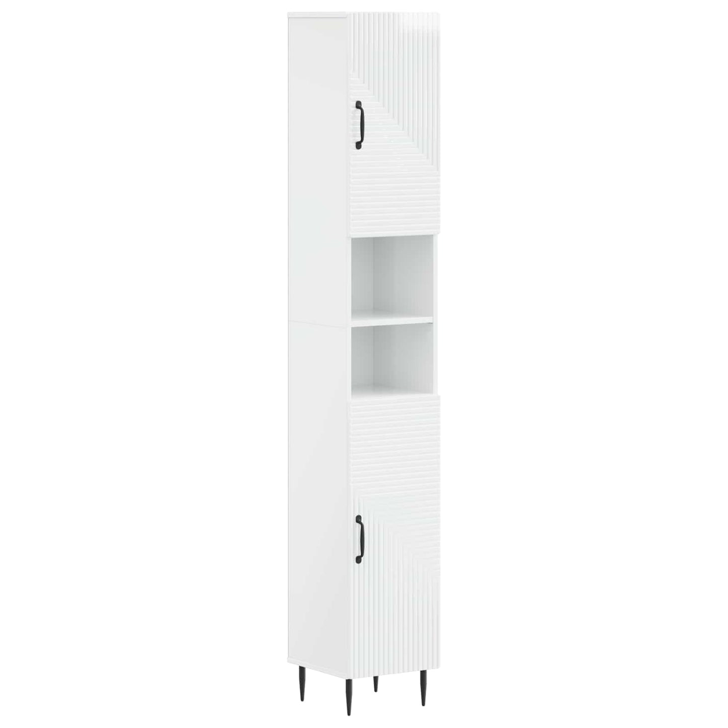4-teiliges Badezimmer-Schrank-Set HAARLEM Hochglanz Weiß