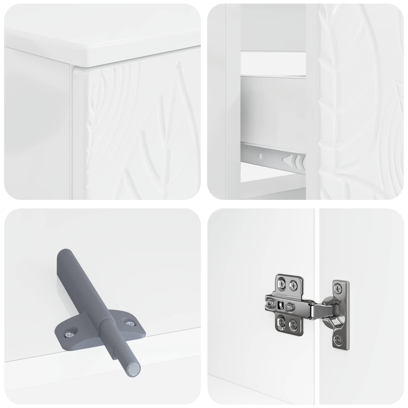 4-teiliges Badezimmer-Schrank-Set DELFT Hochglanz Weiß