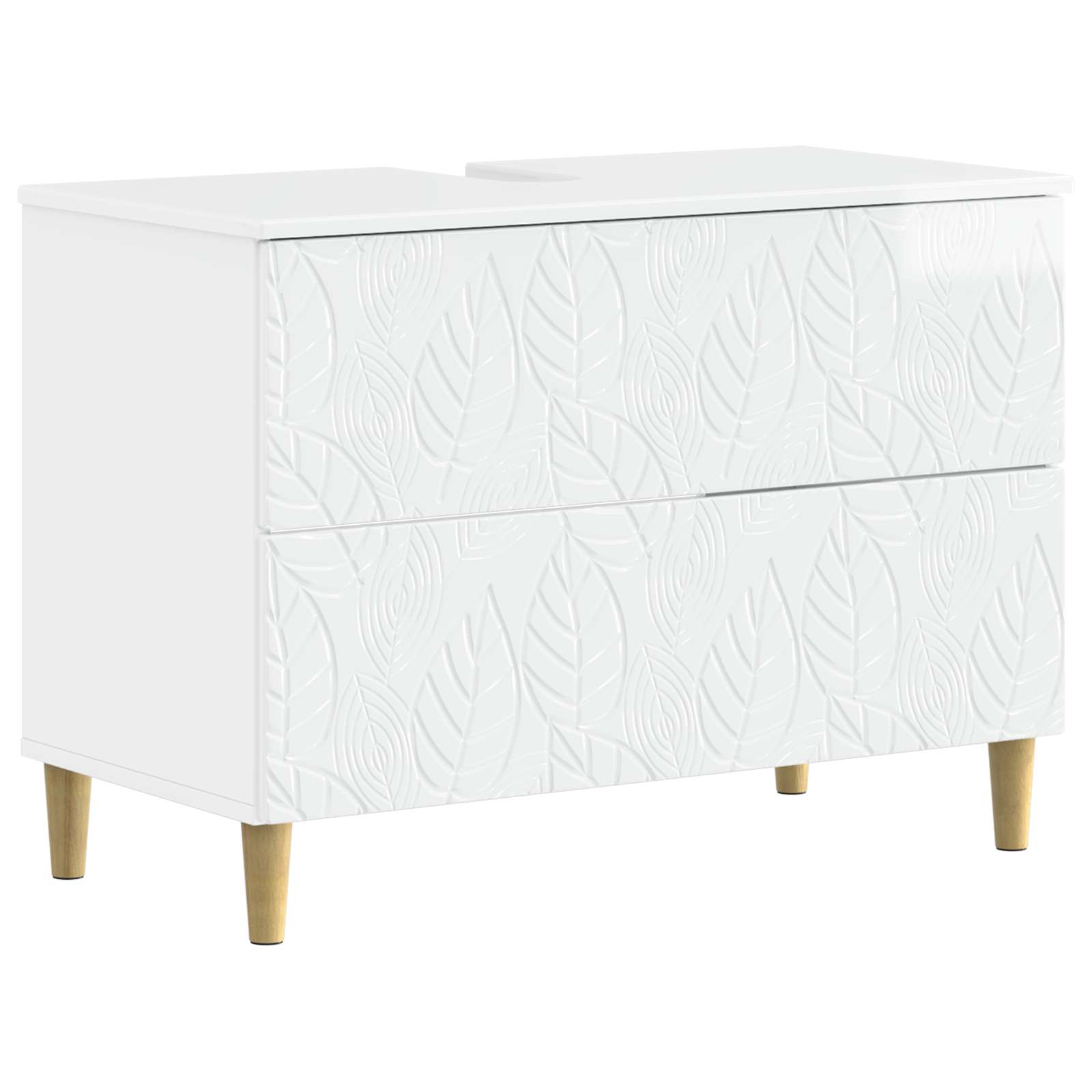 4-teiliges Badezimmer-Schrank-Set DELFT Hochglanz Weiß
