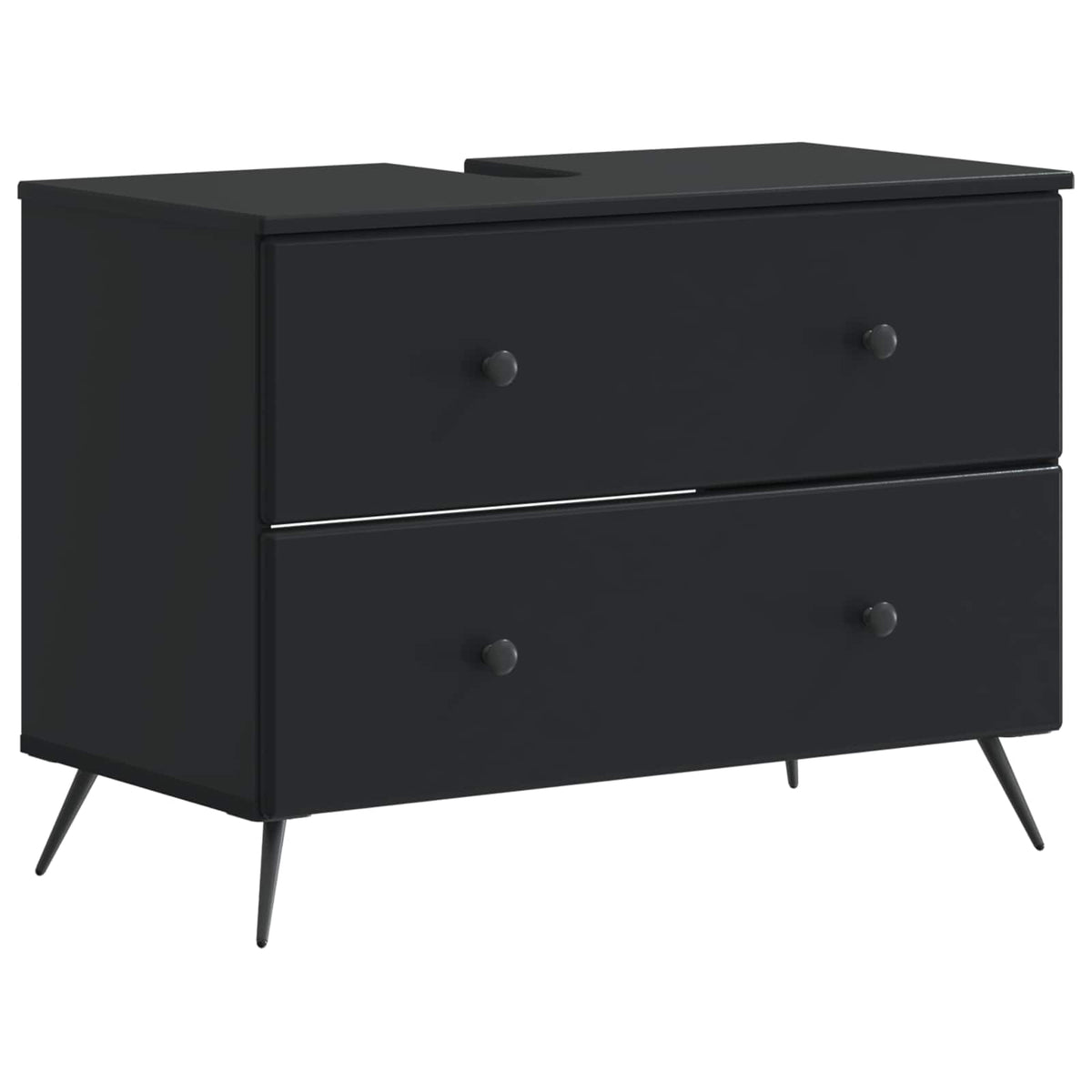 4-teiliges Badezimmer-Schrank-Set BREDA Schwarz Holzwerkstoff