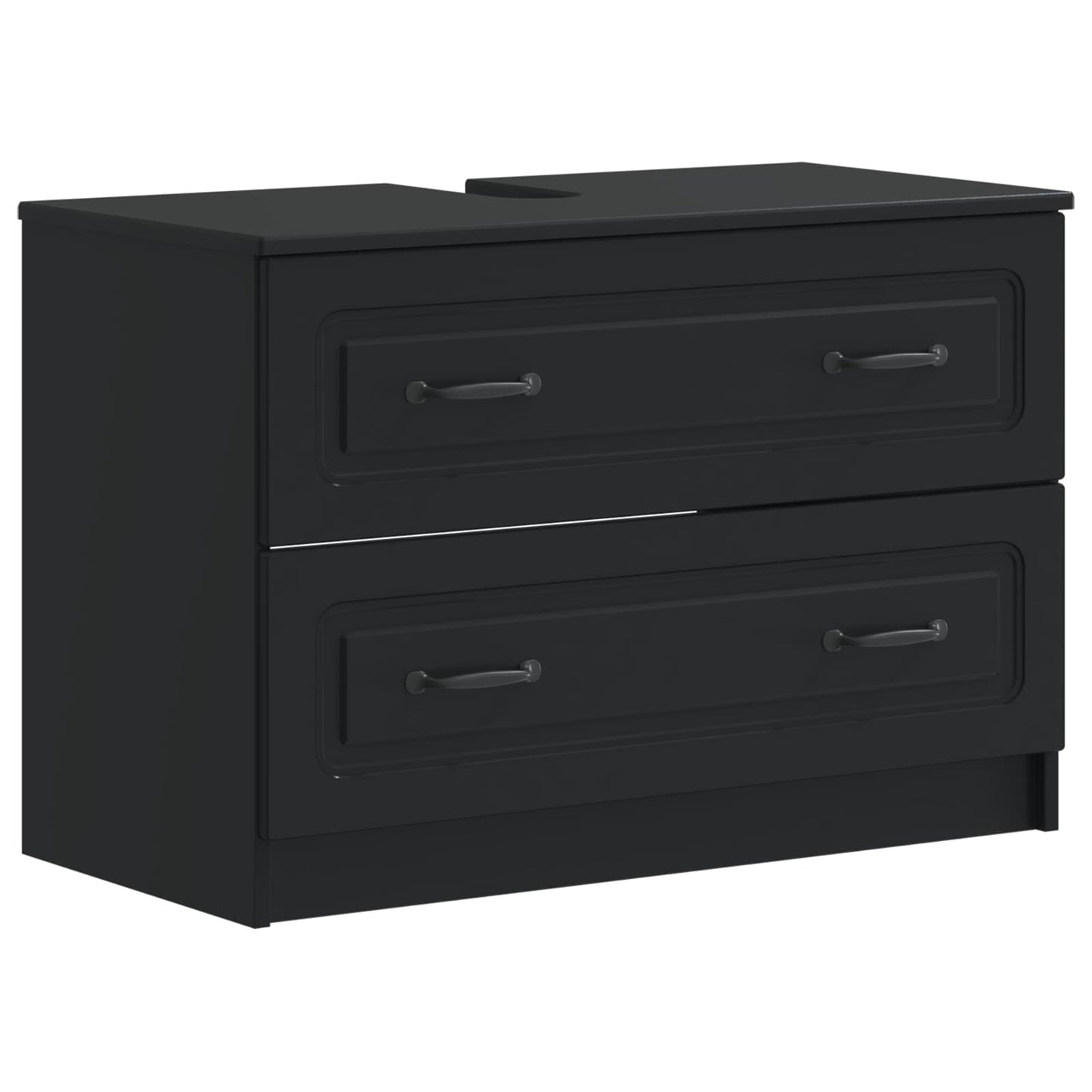 4-teiliges Badezimmer-Schrank-Set UTRECHT Schwarz Holzwerkstoff