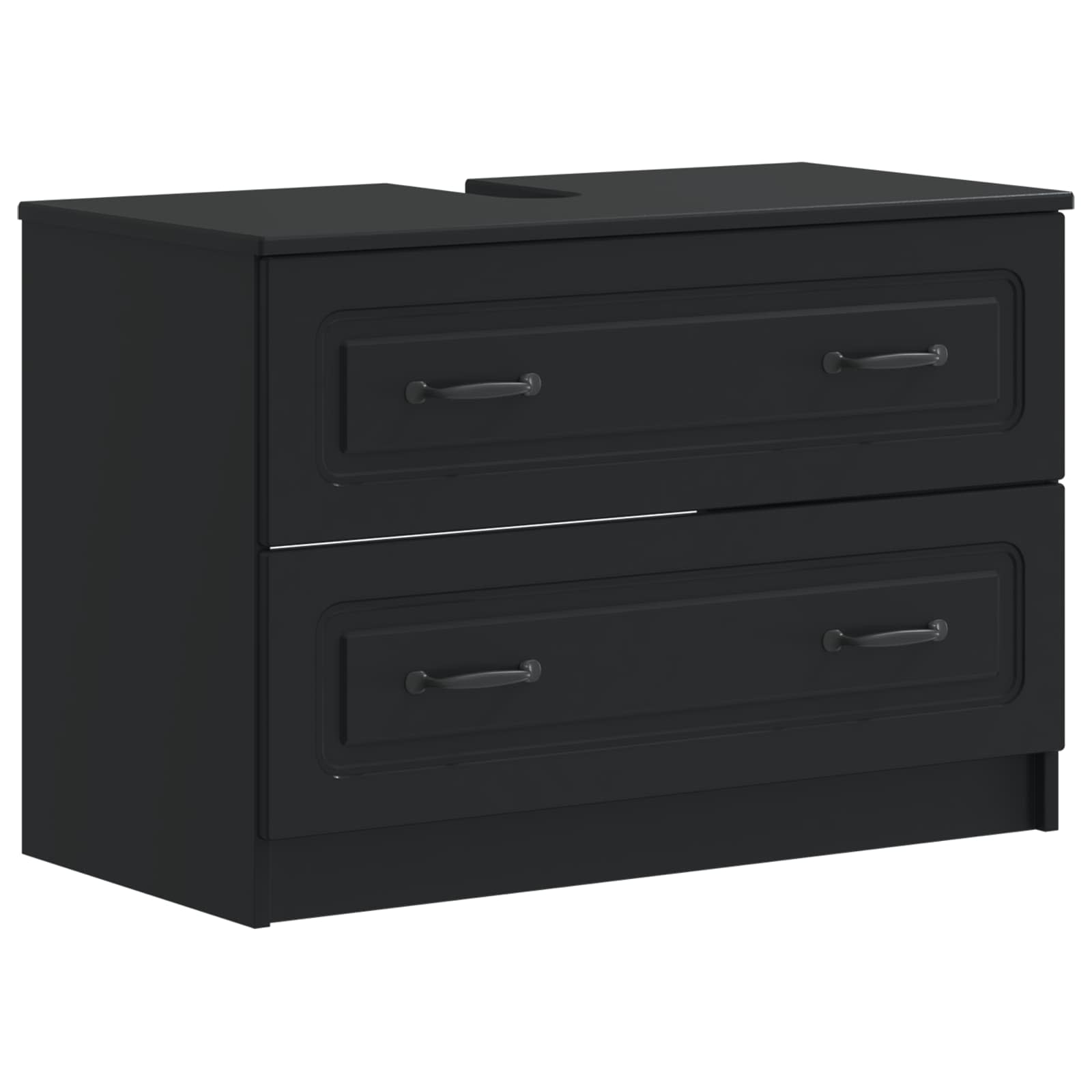 4-teiliges Badezimmer-Schrank-Set UTRECHT Schwarz Holzwerkstoff
