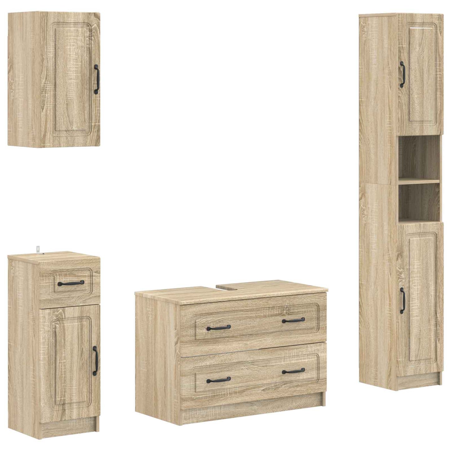 4-teiliges Badezimmer-Schrank-Set UTRECHT Sonoma-Eiche