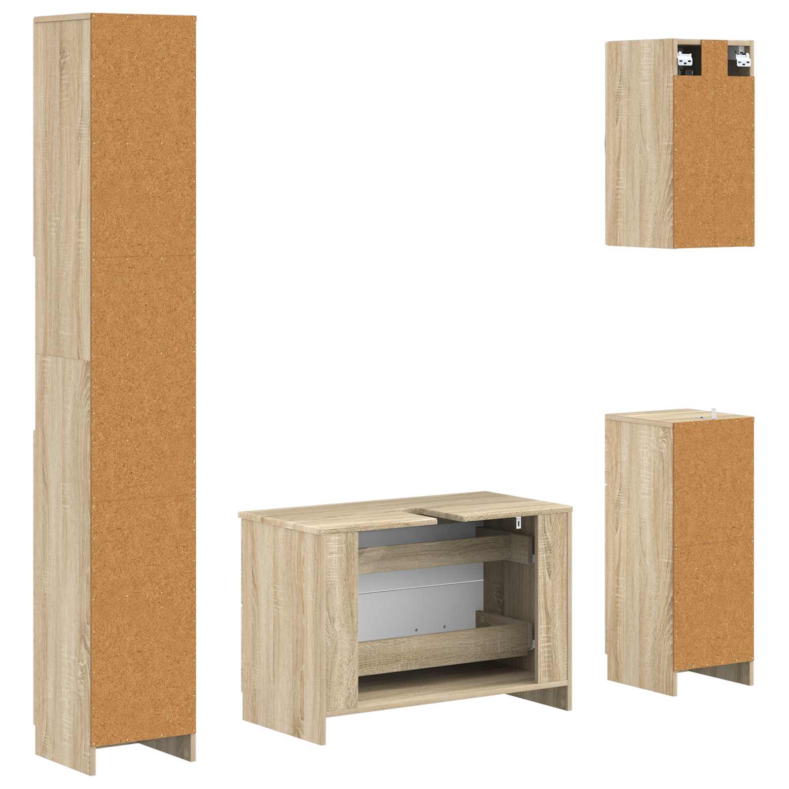 4-teiliges Badezimmer-Schrank-Set UTRECHT Sonoma-Eiche