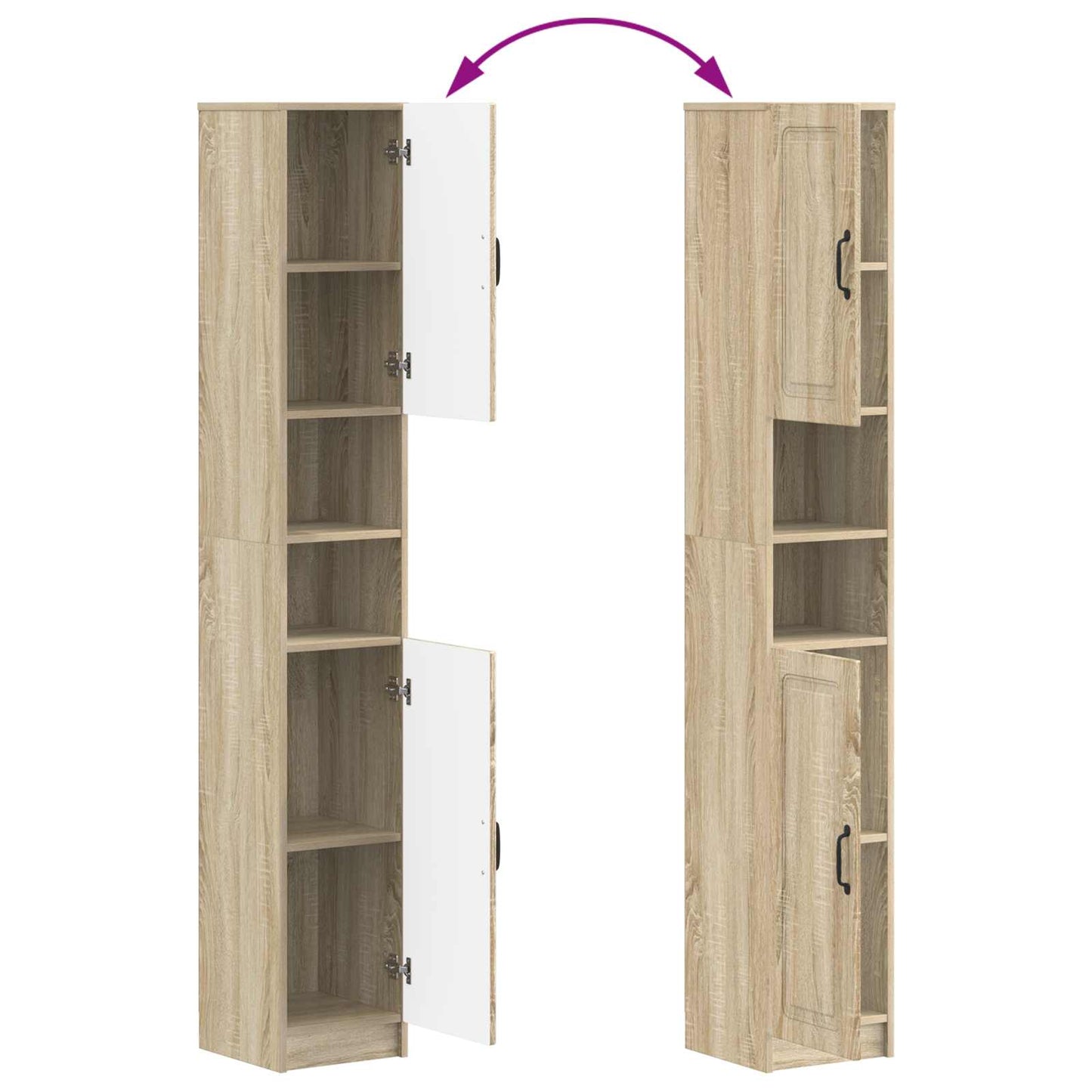 4-teiliges Badezimmer-Schrank-Set UTRECHT Sonoma-Eiche