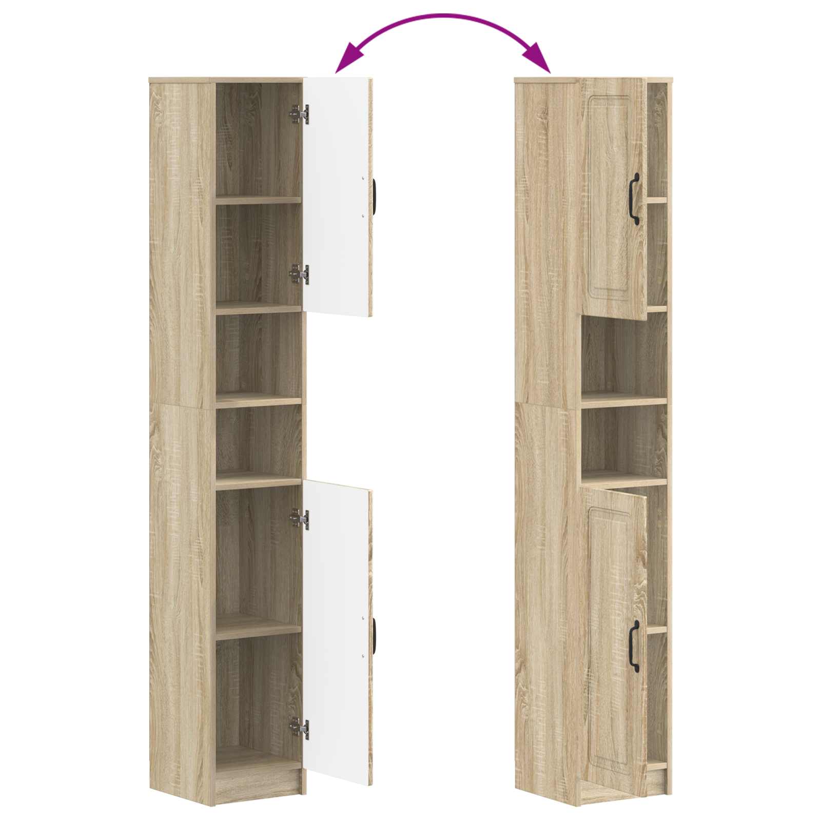 4-teiliges Badezimmer-Schrank-Set UTRECHT Sonoma-Eiche