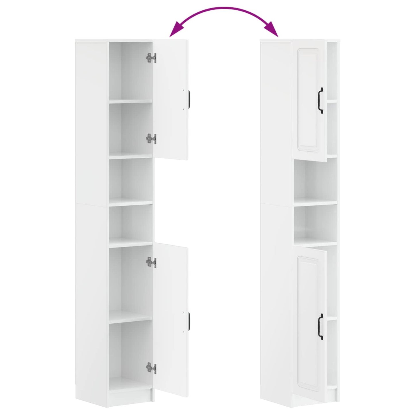 4-teiliges Badezimmer-Schrank-Set UTRECHT Hochglanz Weiß
