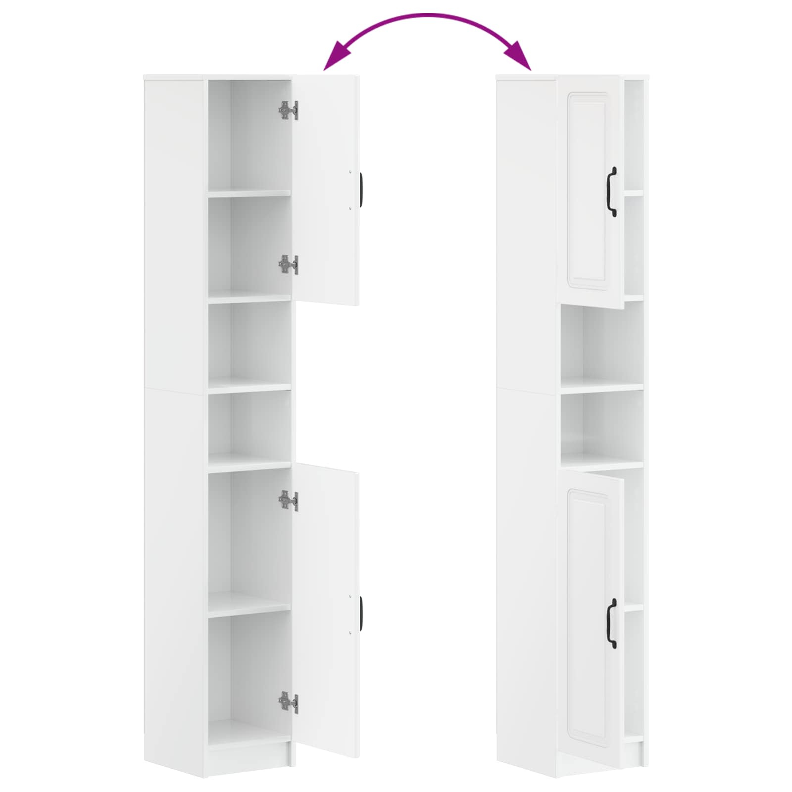 4-teiliges Badezimmer-Schrank-Set UTRECHT Hochglanz Weiß