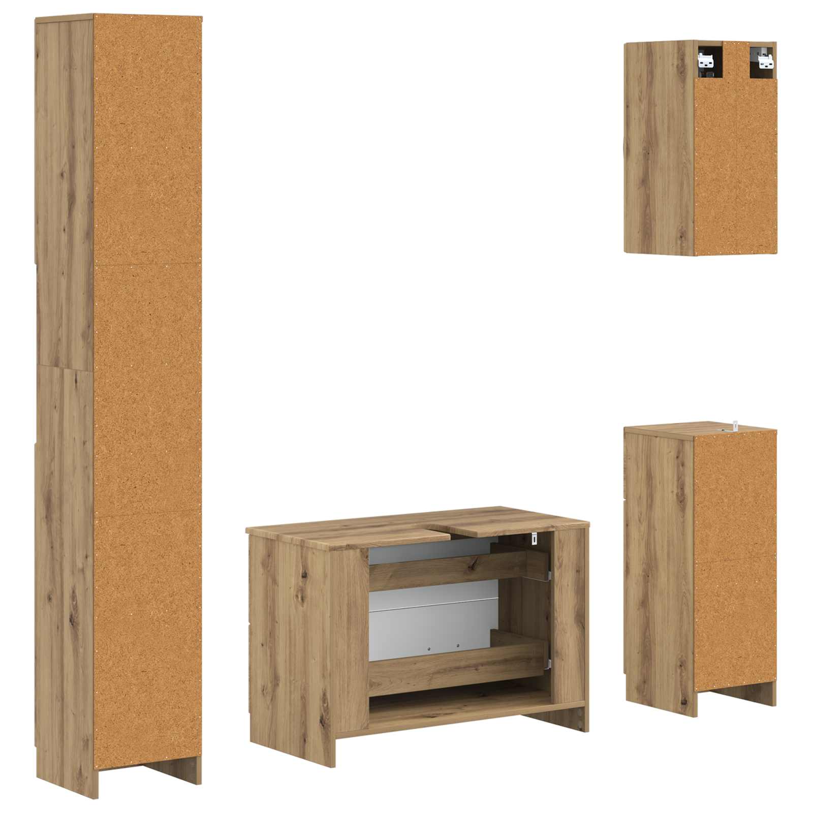 4-teiliges Badezimmer-Schrank-Set UTRECHT Artisan-Eiche