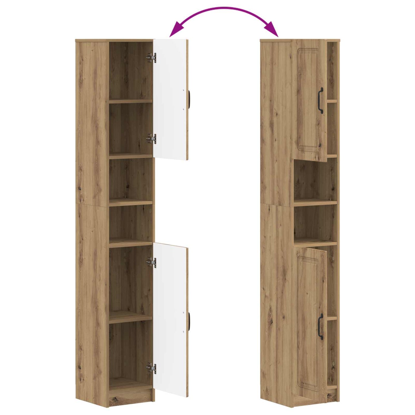 4-teiliges Badezimmer-Schrank-Set UTRECHT Artisan-Eiche