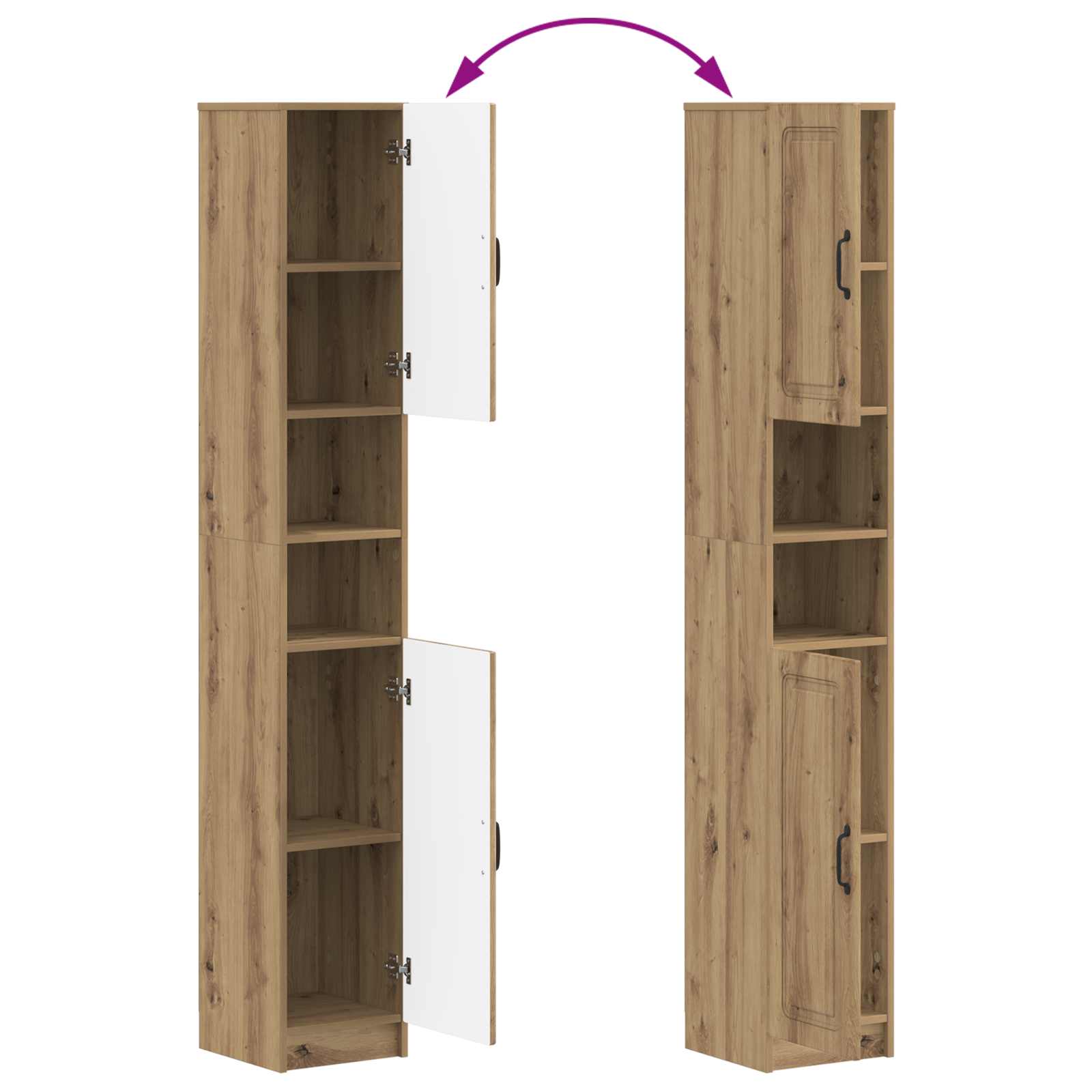 4-teiliges Badezimmer-Schrank-Set UTRECHT Artisan-Eiche
