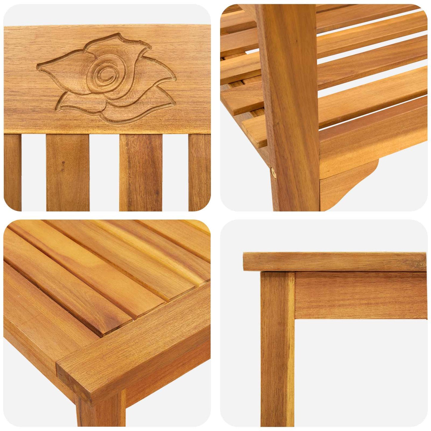 Gartenrosen-Lounge-Set 4 stk. Massivholz Akazie