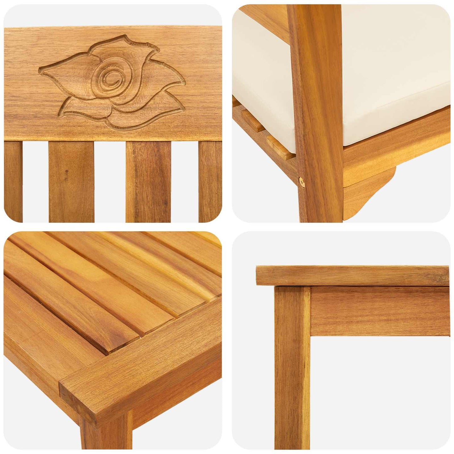 Gartenrosen-Lounge-Set 4 stk. Massivholz Akazie