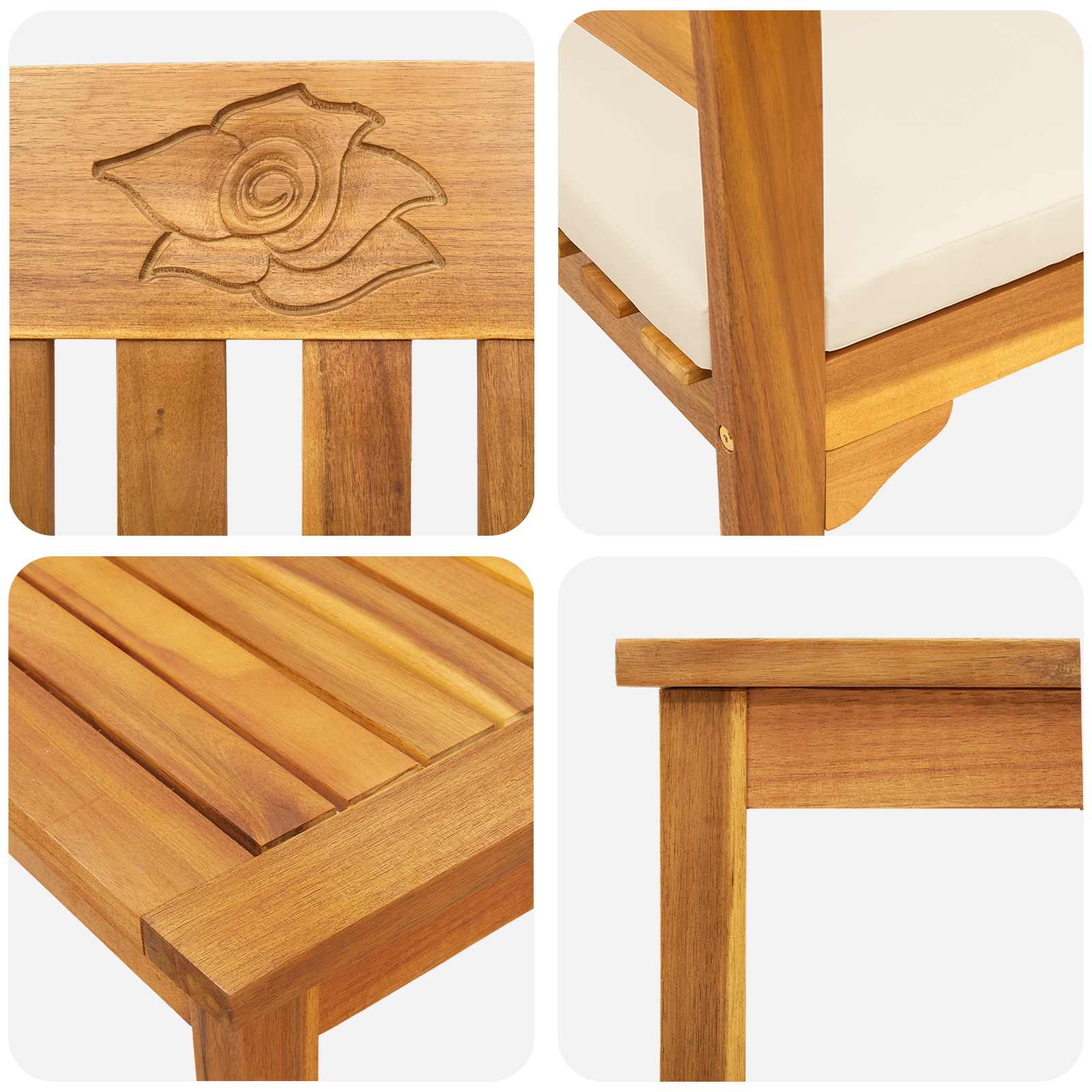 Gartenrosen-Lounge-Set 4 stk. Massivholz Akazie