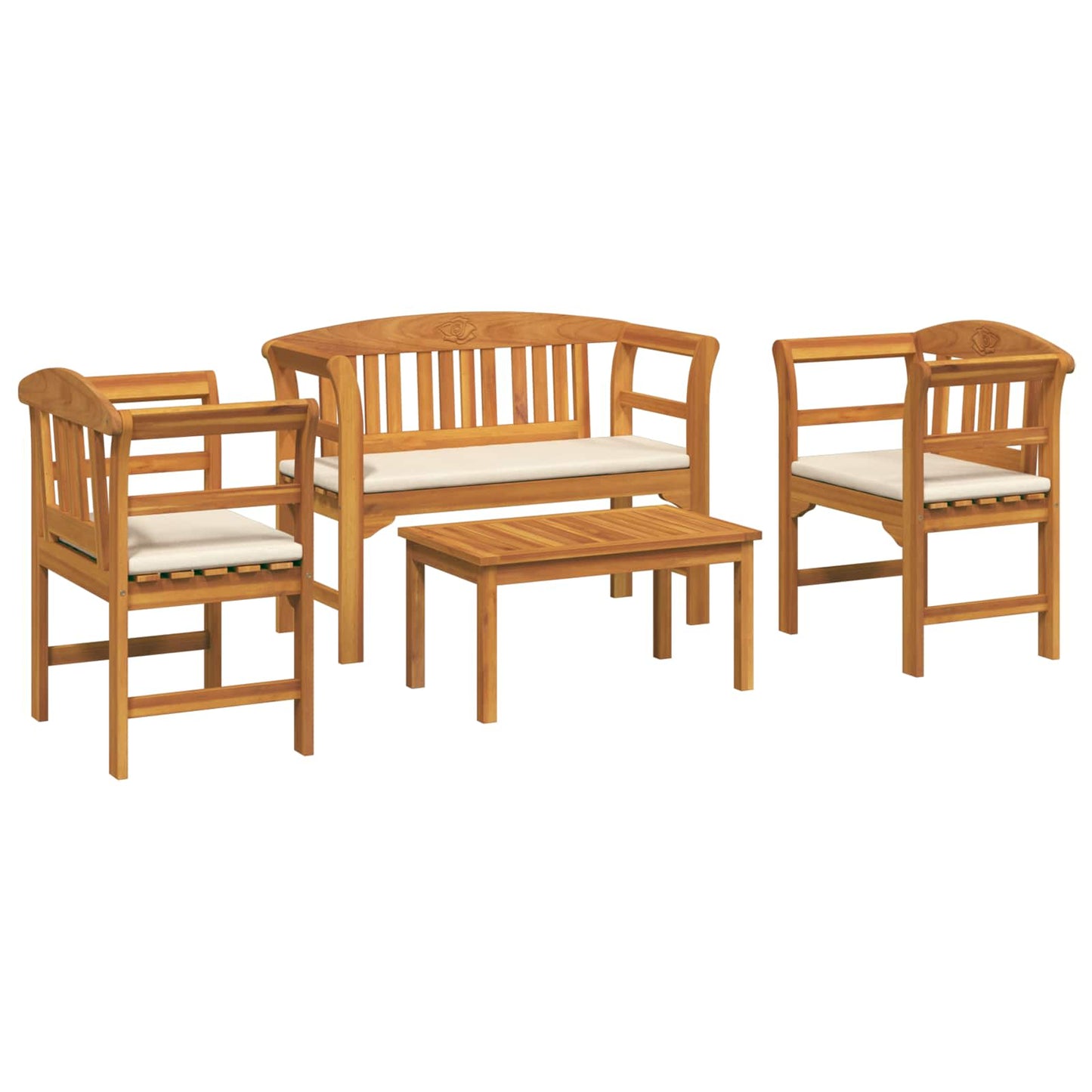 Gartenrosen-Lounge-Set 4 stk. Massivholz Akazie