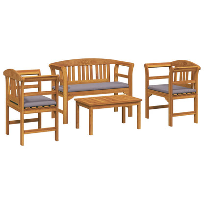 Gartenrosen-Lounge-Set 4 stk. Massivholz Akazie