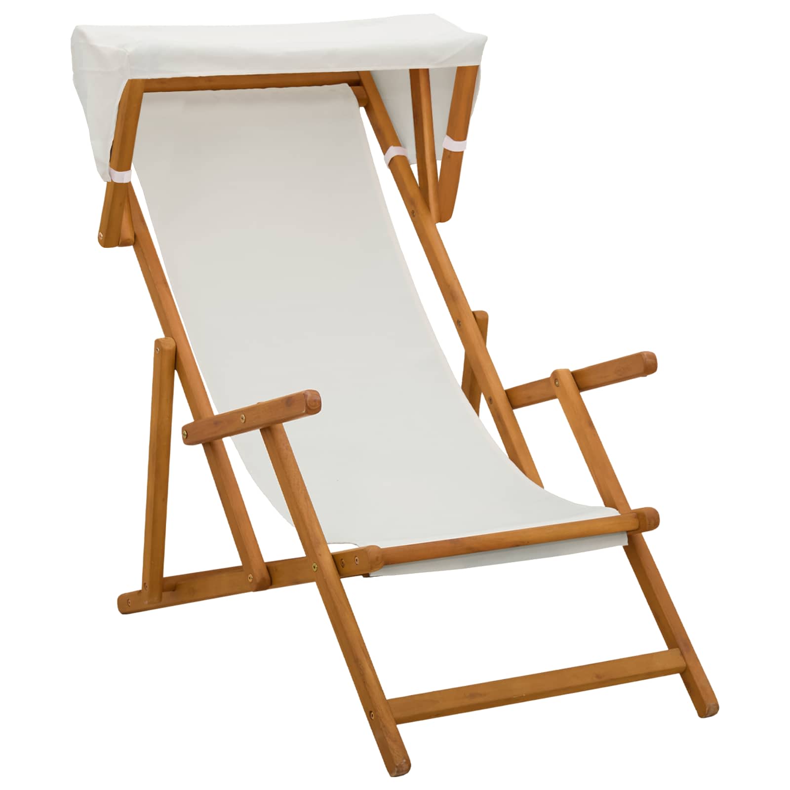 Liegestuhl 4 pcs 3 Position Massives Eukalyptus Holz Creme