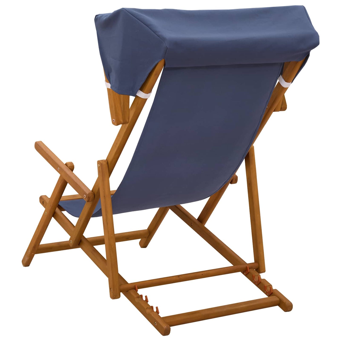 Liegestuhl 2 pcs 3 Position Massives Eukalyptus Holz Blau