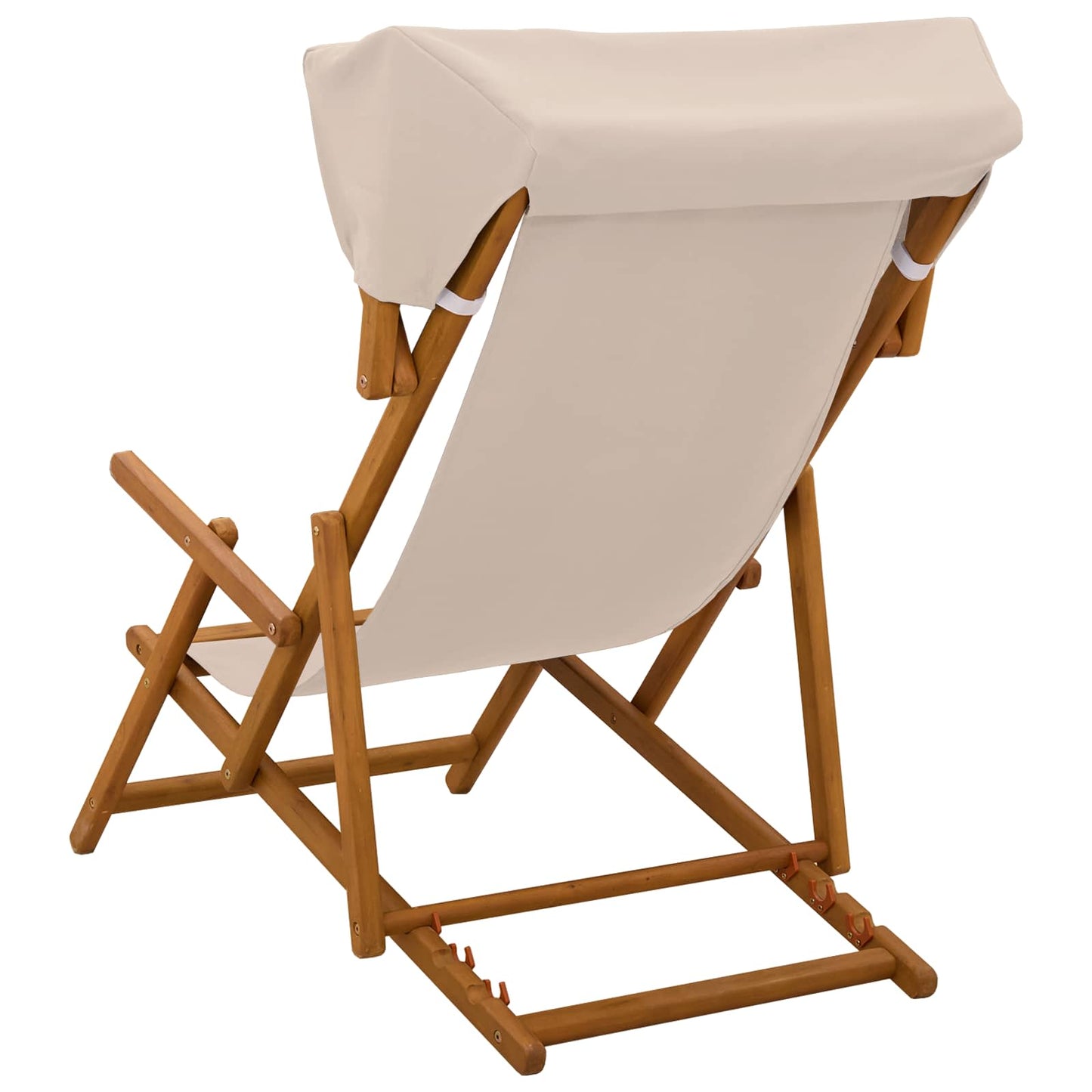 Liegestuhl 2 pcs 3 Position Massives Eukalyptus Holz Beige