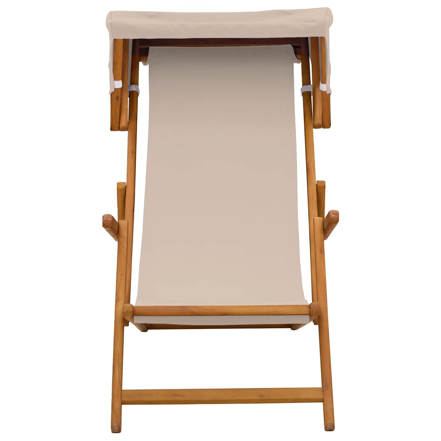 Liegestuhl 2 pcs 3 Position Massives Eukalyptus Holz Beige