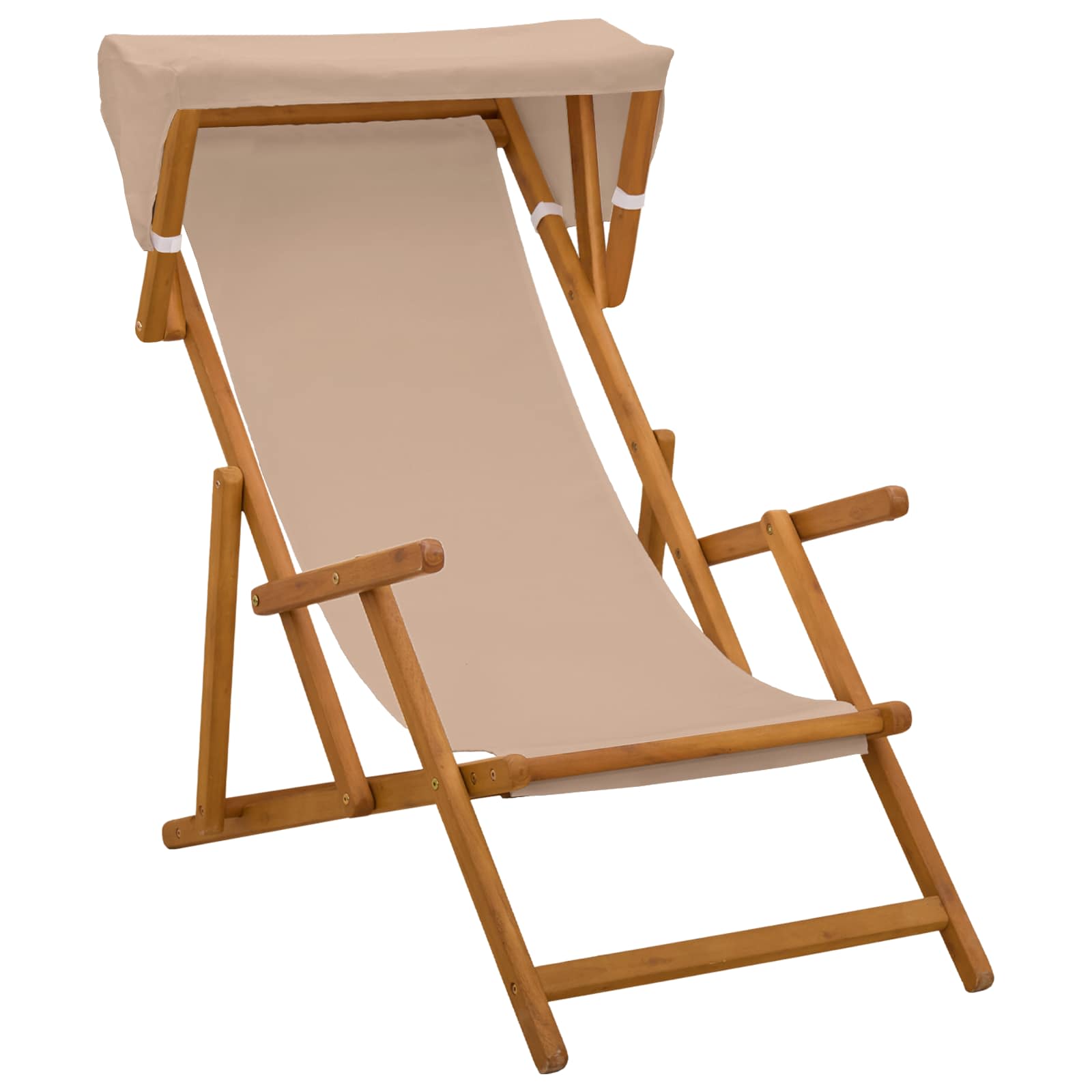 Liegestuhl 2 Stk. 3 Position Massives Eukalyptus Holz Taupe