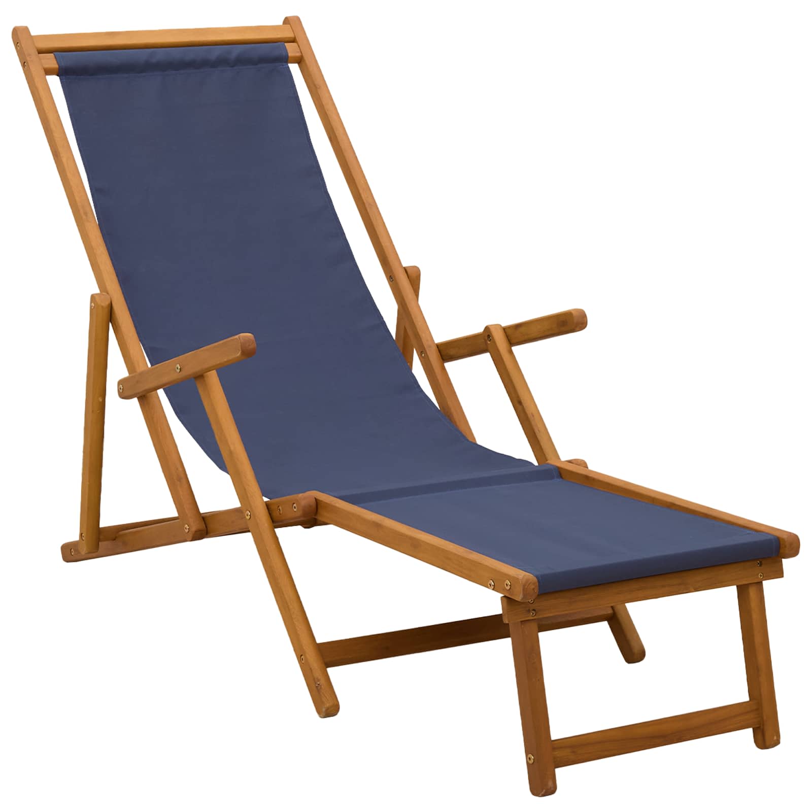 Klappbare Sonnenliege 2 pcs 3 Position Massives Eukalyptus Holz