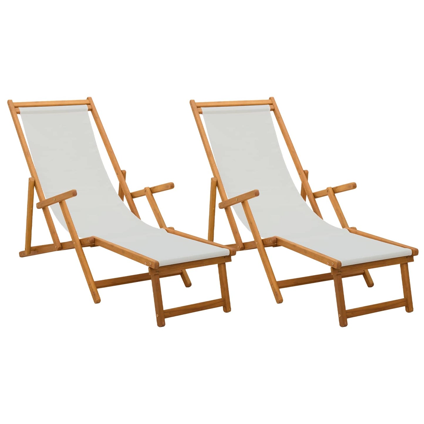 Klappbare Sonnenliege 2 pcs 3 Position Massives Eukalyptus Holz